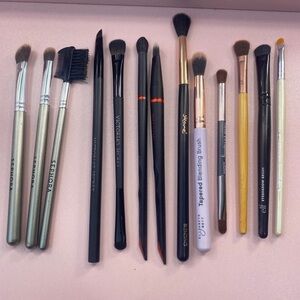 Used Various Brands Eye Brush Set of 13 in Black with Gold Accents